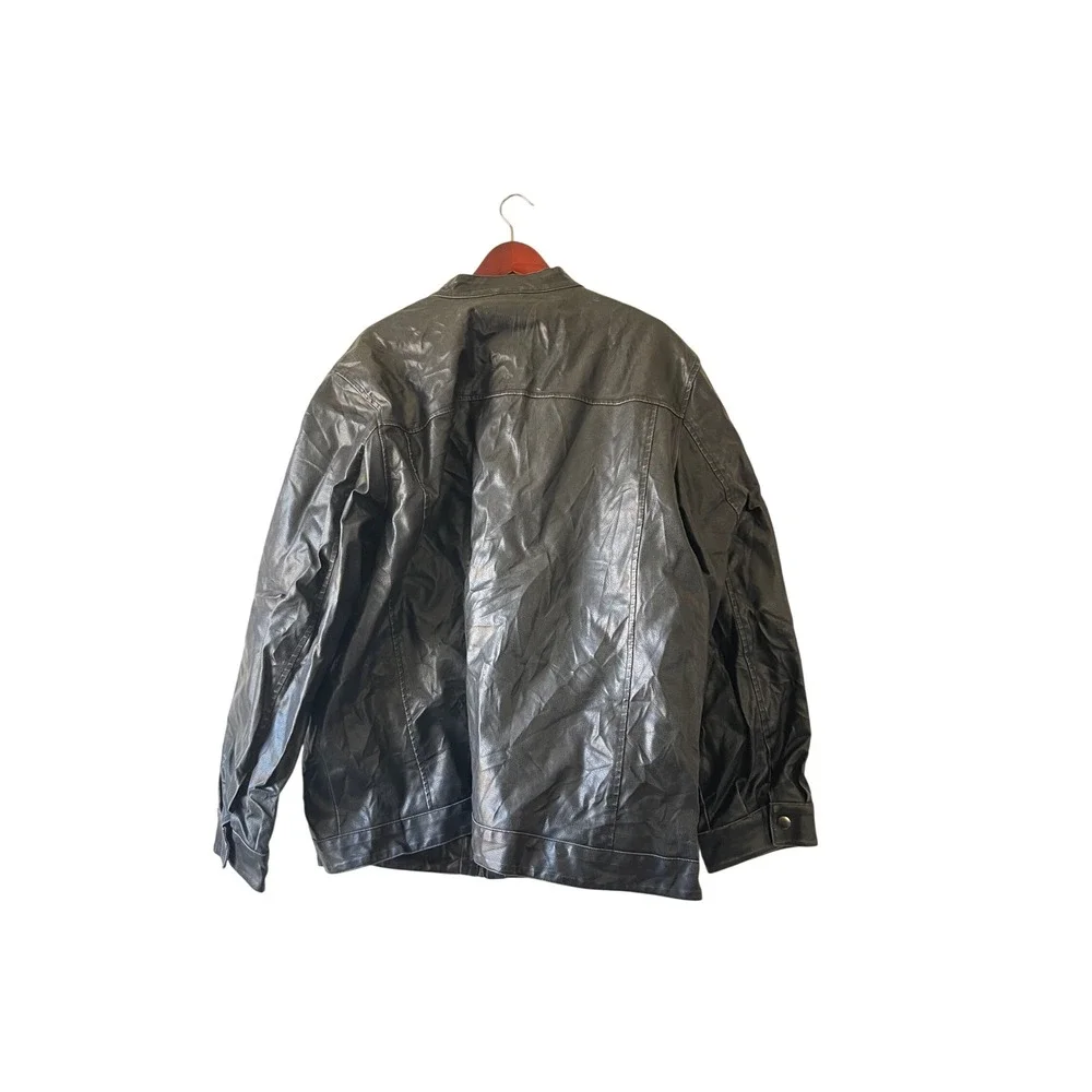 Y2k Arizona Jean Co Mens Black Leather Racer Moto Jacket 2XLT